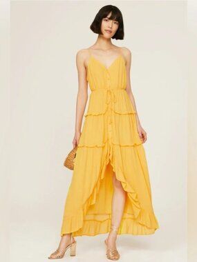 Slate & Willow yellow tiered maxi dress